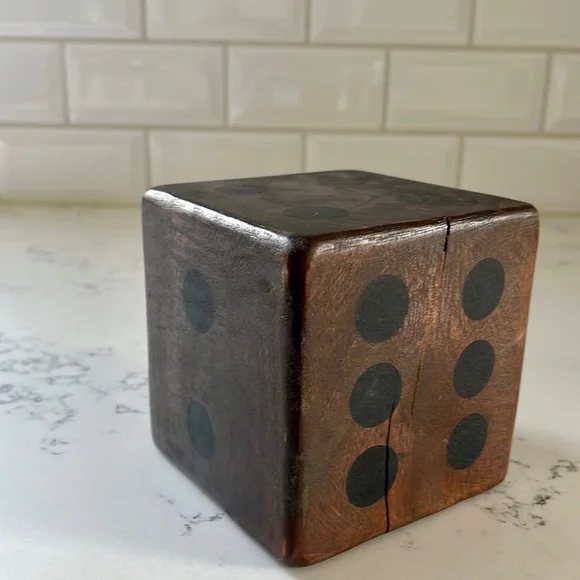 Crate&barrel Rustic Oversized Wooden Dice - Picture 7 of 16